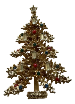 Christmas Tree Pin Signed Art