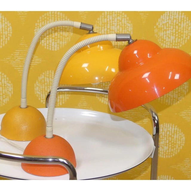 Orange Gooseneck Table Lamp from Temde Leuchten, 1970s For Sale - Image 8 of 12