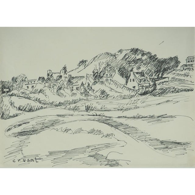 Roger Crusat, Village provençal, Crayon For Sale - Image 6 of 6