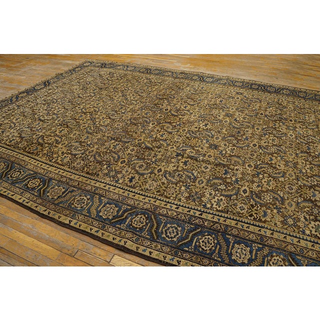 Late 19th Century Spectacular Brown-Sienna Bakcground With Allover Pattern Antique Persian Bakshaish Rug For Sale - Image 5 of 12