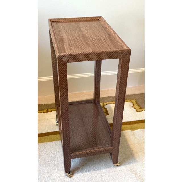 Contemporary Karl Springer Toffee Telephone Side Table For Sale - Image 3 of 12