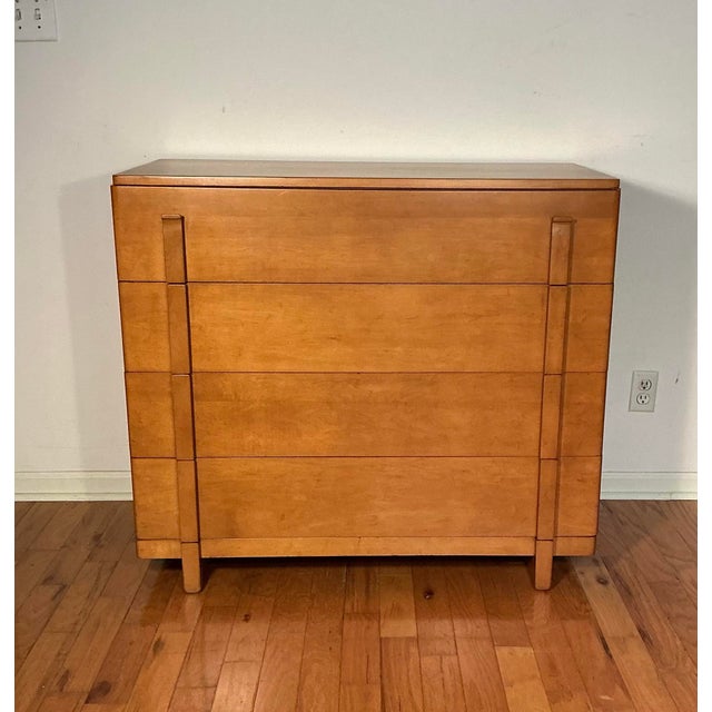 Early American, blonde solid hard rock maple three piece bedroom set from the “Colonial Craft” line 1930s-1940s by M....