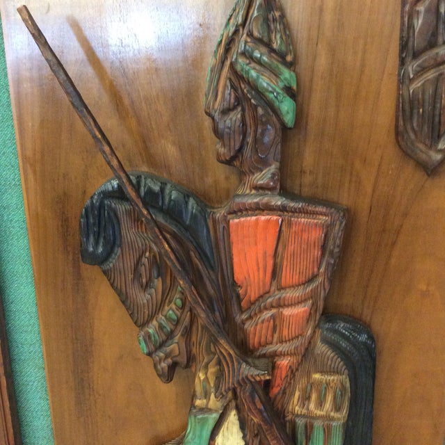 Witco Don Quixote Knight Wood Carved Wall Art | Chairish