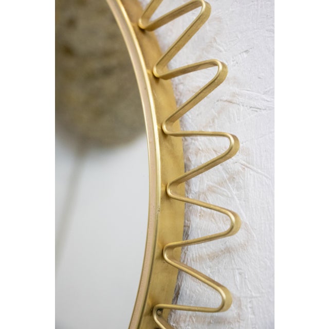 Mid-Century Brass Sunburst Wall Mirror, France, 1950s For Sale - Image 3 of 7