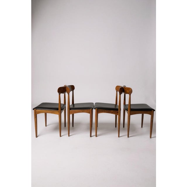 Vintage Scandinavian Chairs by Johannes Andersen, 1970, Set of 4, in Very Good conditions. Designed 1960 to 1969 This...