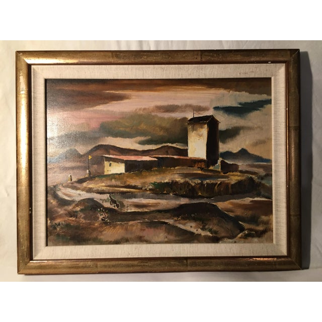 Mid 20th Century Modernist WPA Style Landscape Gouache Painting Signed Swenson, Framed For Sale - Image 9 of 9