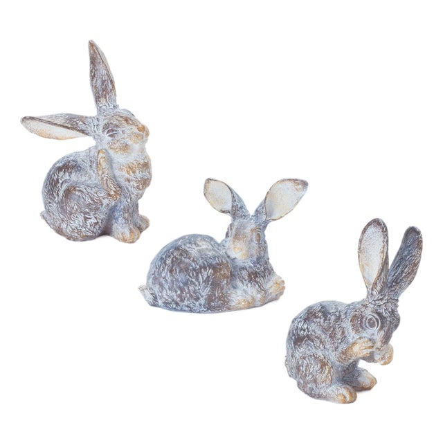 Garden Rabbit Figurine (Set of 3) For Sale