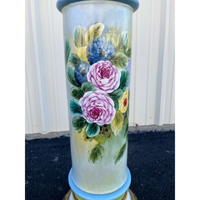 32" Italian Capodimonte Porcelain Columns or Pedestals- A Pair For Sale - Image 11 of 12