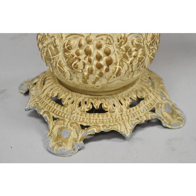 Vintage Hollywood Regency Small Metal Pedestal Marble Top Drinks Side Table Pair For Sale - Image 15 of 18