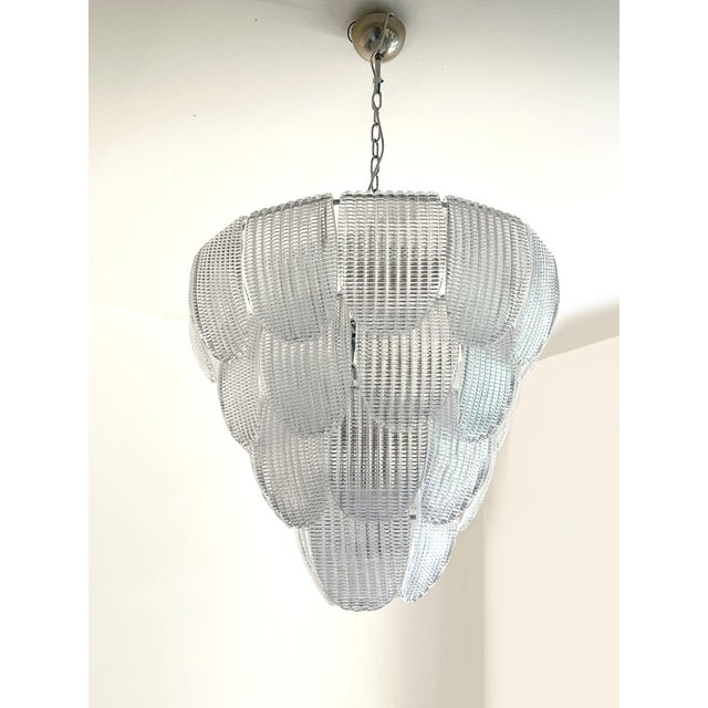 Contemporary Diamanted Trasparent “Petals” Murano Glass Chandelier by Simoeng For Sale - Image 6 of 6