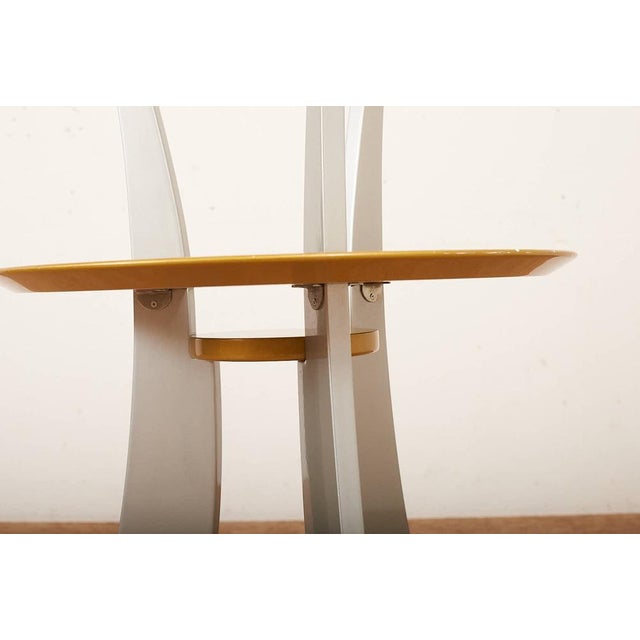 Silver Metallic Orchid Wood Frame Side Table by Massimo Morozzi for Archizoom, 1980s For Sale - Image 5 of 15