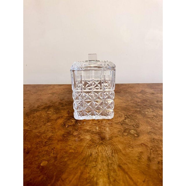 1900 - 1909 Antique Edwardian Cut Glass Biscuit Jar, 1900s For Sale - Image 5 of 6