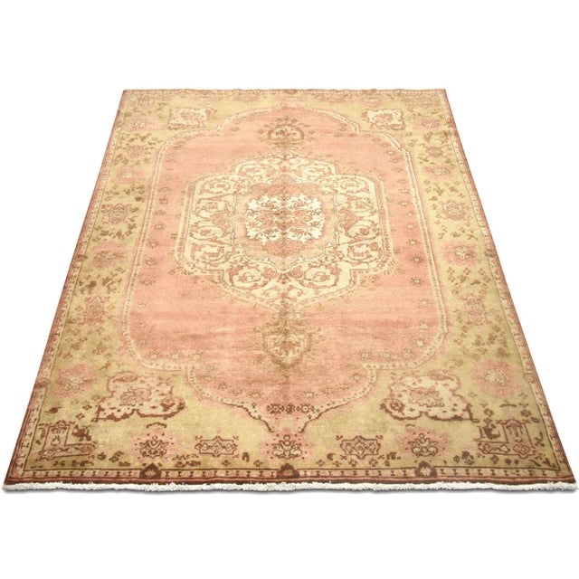 1960s Turkish Oushak Rug For Sale In Los Angeles - Image 6 of 7
