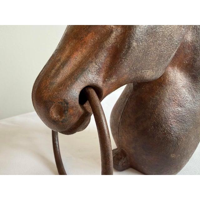 Antique Victorian Cast Iron Horse Head Sculpture For Sale - Image 4 of 8