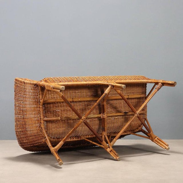 Wicker and Bamboo Sofa, 1950s For Sale - Image 9 of 11