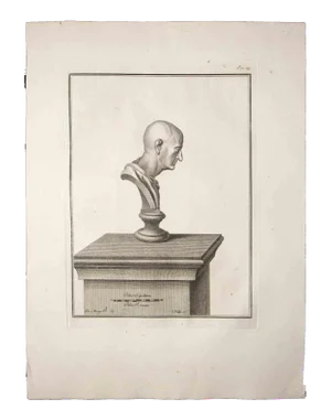 Carlo Nolli, Ancient Roman Bust, Original Etching, 18th Century