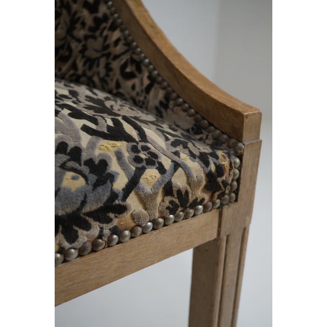 Art Deco French Gondola Armchair in Oak, 1930 For Sale - Image 13 of 18