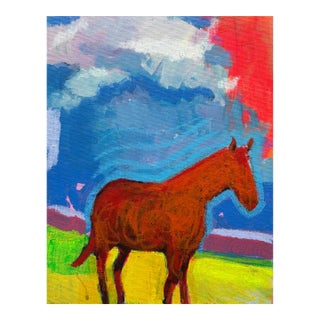The Red Horse Expressive Painting by Joseph Christy For Sale