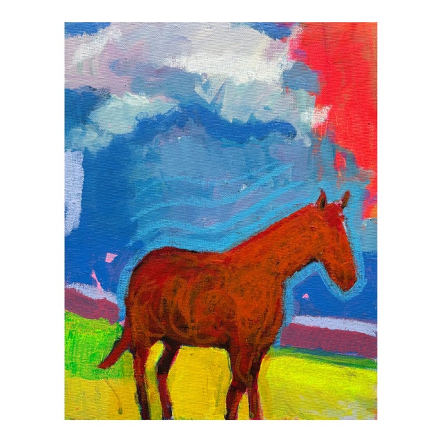 The Red Horse Expressive Painting by Joseph Christy For Sale
