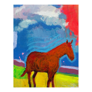 The Red Horse Expressive Painting by Joseph Christy