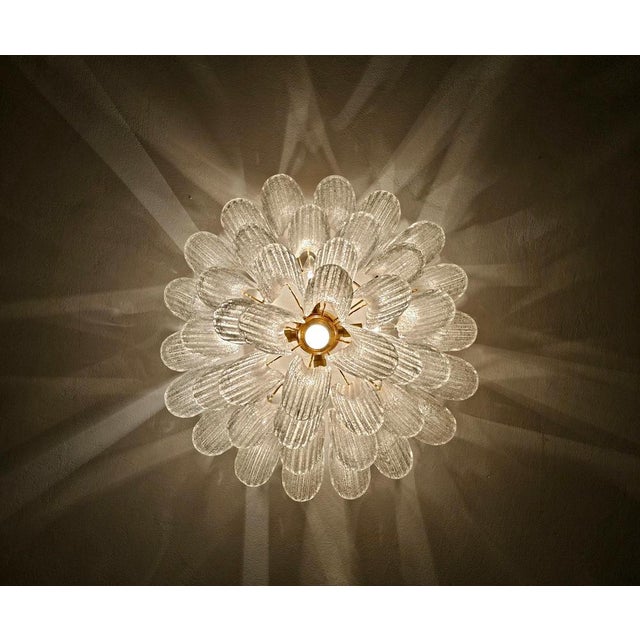 In this listing you will find a Magnificent Large Hollywood Regency "Petal" Chandelier or Flush Mount done in frosted...