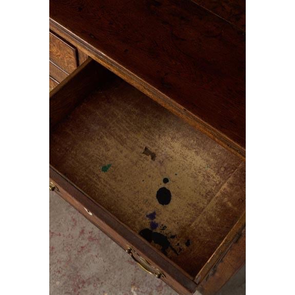 18th Century 18th Century Oak Buffet + Plate Rack With Brass Hardware and Inlay Keyholes For Sale - Image 5 of 10