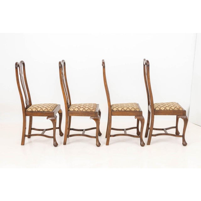 Wood Queen Anne Style Walnut Dining Chairs, 8 For Sale - Image 7 of 8