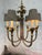 Hollywood Regency Vintage Palm Frond Chandelier Iron and Brass For Sale - Image 3 of 8