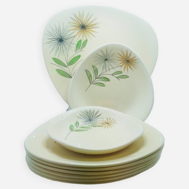 Hand Painted Abstract Dinner Set from St Clément, France, 1960s, Set of 9 For Sale - Image 16 of 16