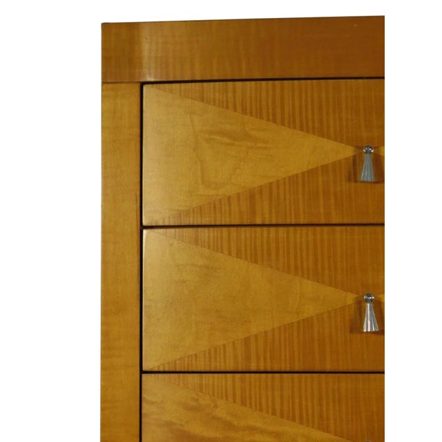 1980s Modern Tiger Maple Chest by Baker For Sale In Boston - Image 6 of 12