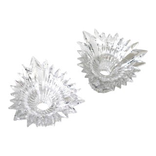 Pair of Mikasa Crystal Candlesticks for Tapers For Sale
