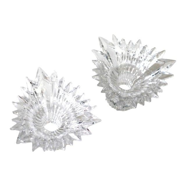 Pair of Mikasa Crystal Candlesticks for Tapers For Sale