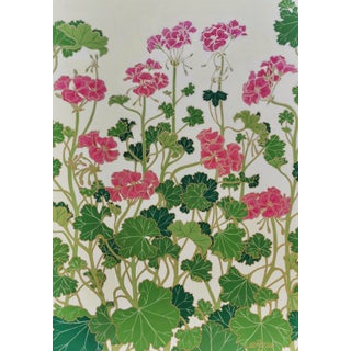 "Pelargonium X Hortorum (Geranium)" Contemporary Botanical Mixed-Media Painting For Sale