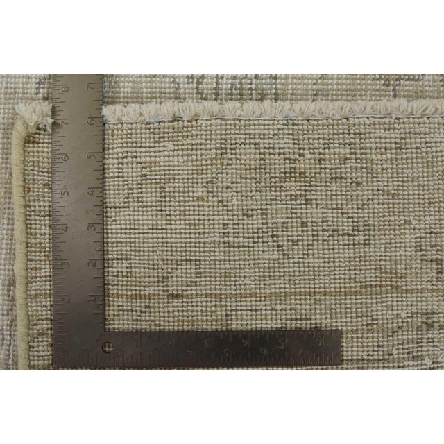 Tabriz Rug 5’11” X 9’2” Beige Wool Vintage Distressed Hand-Knotted Carpet For Sale - Image 15 of 15