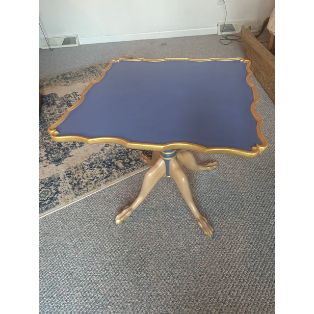 Royal Blue Vintage, Claw Foot, Maple Tea Table 1940s For Sale - Image 8 of 12