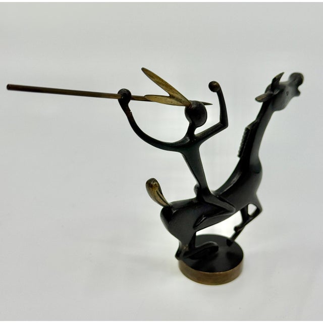 Mid 20th Century Karl Hagenauer Native American on Horseback Bronze Figure For Sale - Image 4 of 13