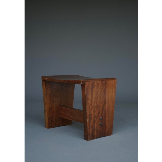 Wood Mid-Century Church Stool in Walnut, 1950s For Sale - Image 7 of 14