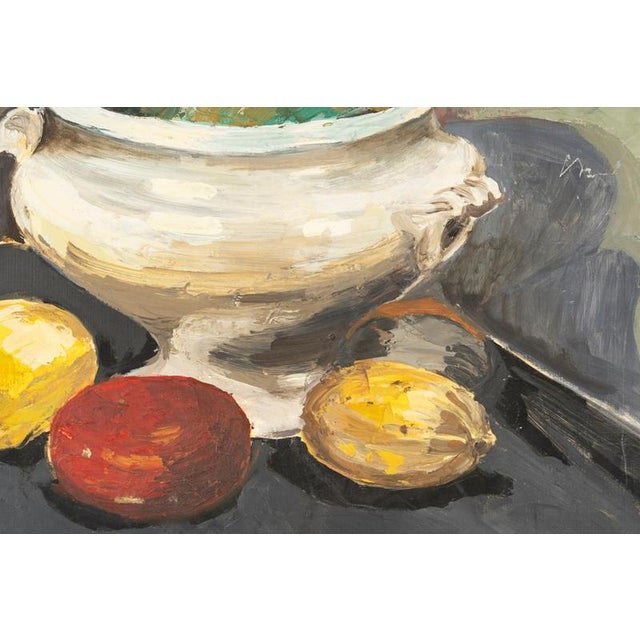 Still Life Composition, 20th Century, Oil Painting on Cardboard For Sale - Image 5 of 7