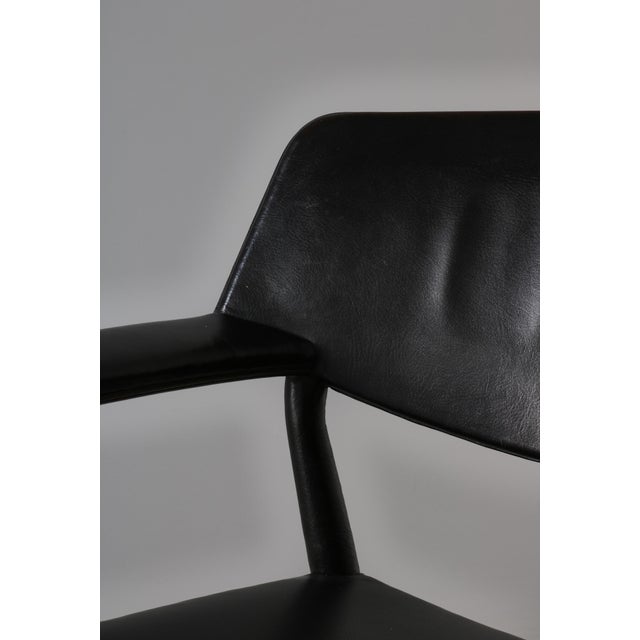 Set of Danish Modern Armchairs in Teakwood & Leather attributed to Larsen & Bender Madsen, 1950s For Sale - Image 16 of 18