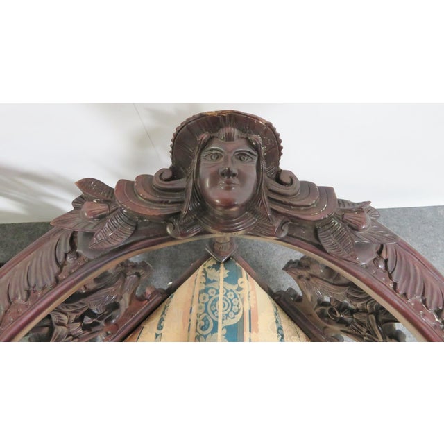 Late 20th Century Victorian Style Mahogany Figural Carved Corner Chairs - a Pair For Sale - Image 5 of 8
