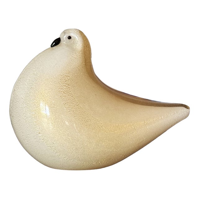 Murano Glass Dove with Gold Aventurine from Barovier & Toso, Italy, 1970s For Sale