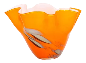 Mid 20th Century Murano Venetian Fulvio Bianconi Freeform Vase Orange
