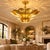 Handmade Brass Flower Ceiling Light, 3 Tier Hammered Floral Chandelier, Art Deco Lotus Semi Flush Mount, Luxury Brass Ceiling Fixture 28 Inches For Sale - Image 13 of 15