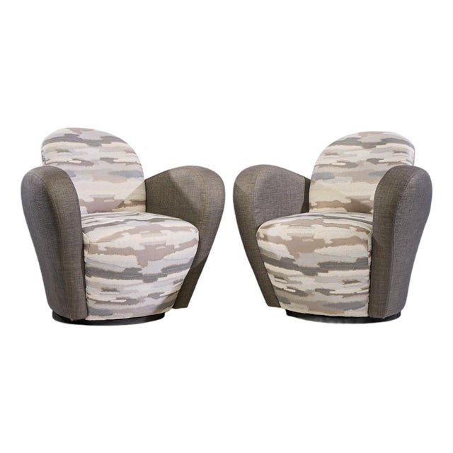 Michael Wolk for Weiman Miami Swivel Chairs - Pair For Sale