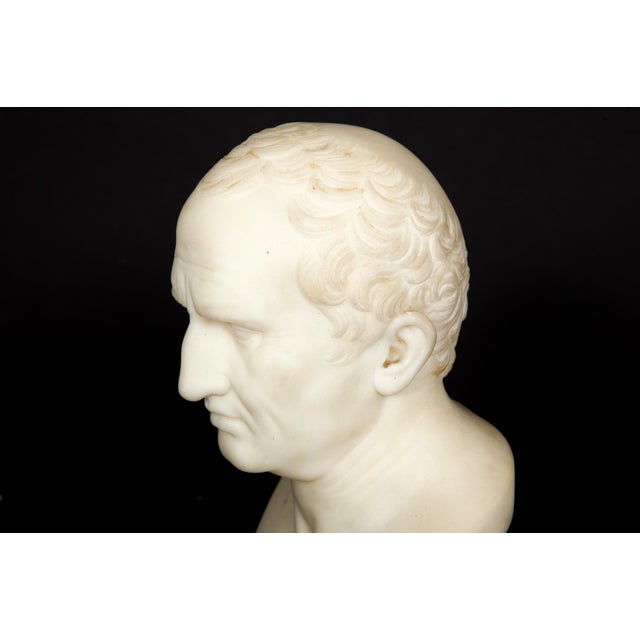 Italian Grand Tour Antique Marble Bust of Marcus Cicero, 19th Century For Sale - Image 11 of 13