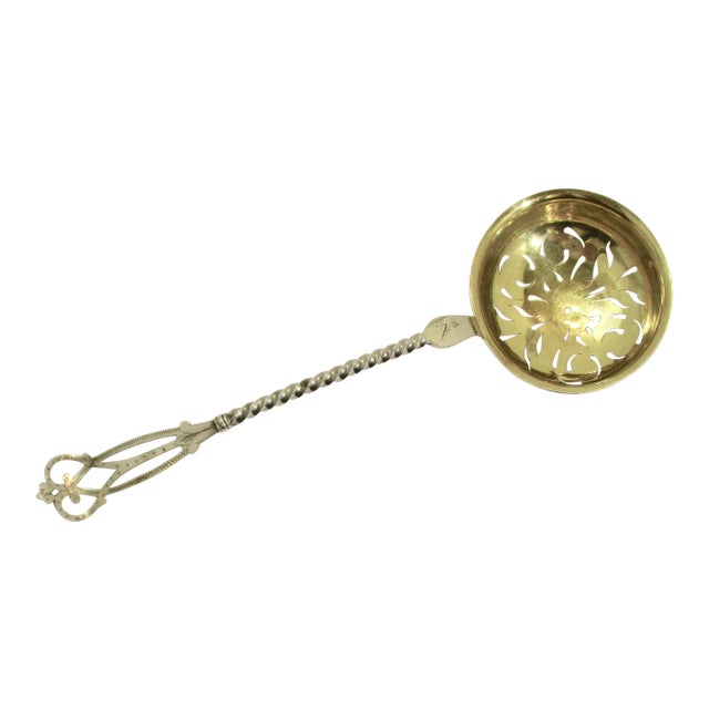 830 Silver Standard Pierced Spoon Serving Piece For Sale