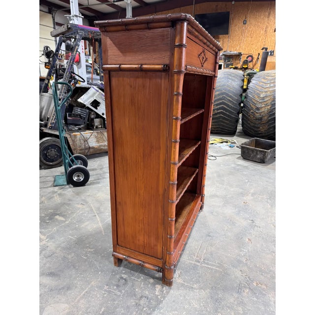 Ornamental & Decorative Materials 19th Century French Faux Bamboo Bookcase For Sale - Image 7 of 13