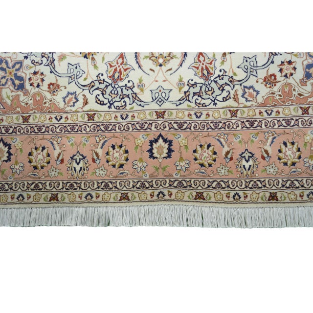 Hand-Knotted Oriental Rug in Silk For Sale - Image 9 of 14