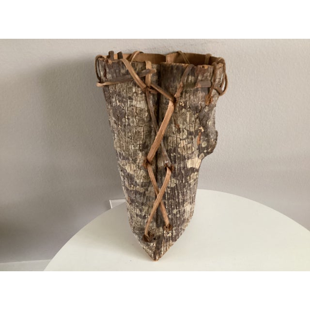 Rustic Native American Style Handmade Bark Basket or Berry Basket For Sale - Image 3 of 10