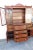 Mahogany Inlay 2 Part Breakfront China Display Cabinet With Desk For Sale - Image 4 of 12